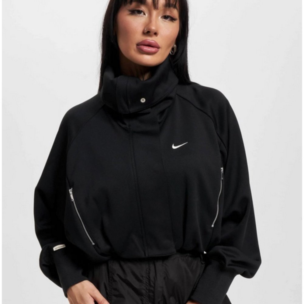 Nike NSW Oversized Cropped Black Track Jacket Sz S